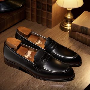 Giày Âu Lười hoàn thiện bằng da nguyên tấm