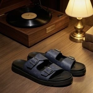 Dép nam quai da Microfiber chống nước, đế cao su chống trượt