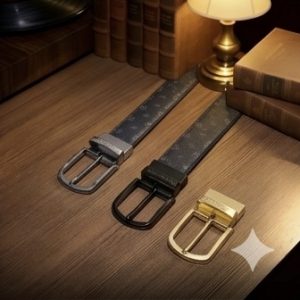 Thắt lưng nam da Microfiber đầu kim loại